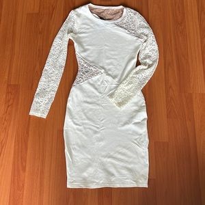 White Lace Midi Dress BCBGMaxAzria Size XS